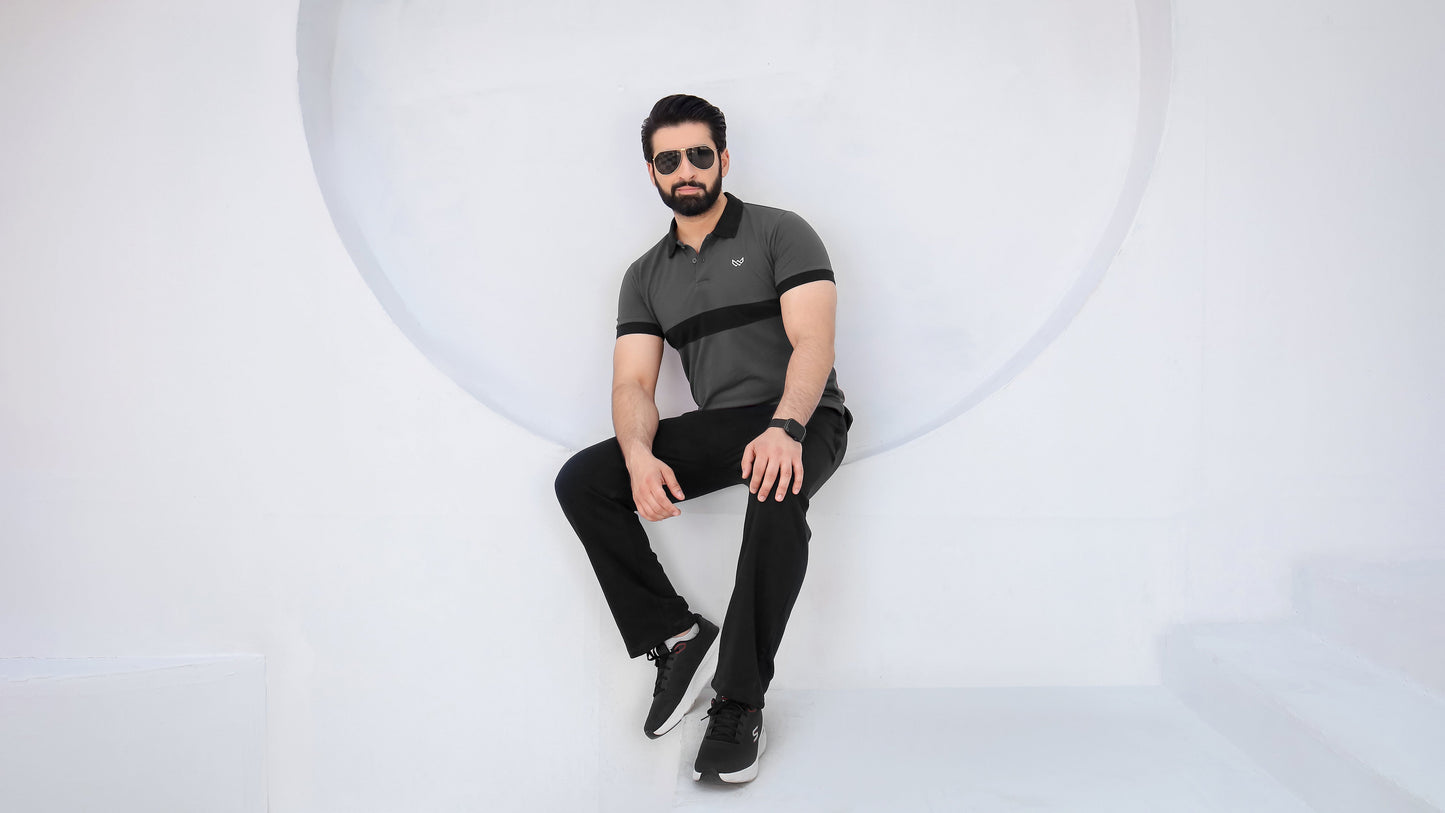 Charcoal Edition - Premium Cotton Polo Twinset