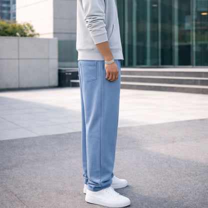 HG Classic Terry Loose Fit Trousers with Zipper Pockets - Slate Blue