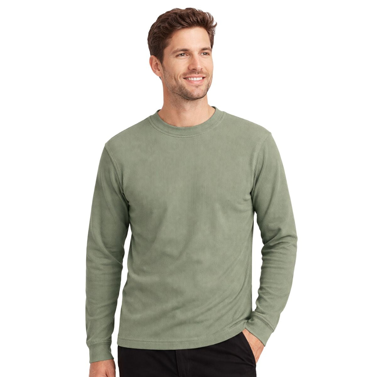 HG Rib Knitted Winter Full Sleeves Inner Shirt for Men & Women – Camo Green