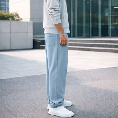 HG Classic Terry Loose Fit Trousers with Zipper Pockets - Rock Blue