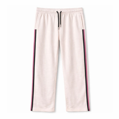 HG Women’s Relaxed Fit Terry Straight Trousers with Side Tape - Soft Pink