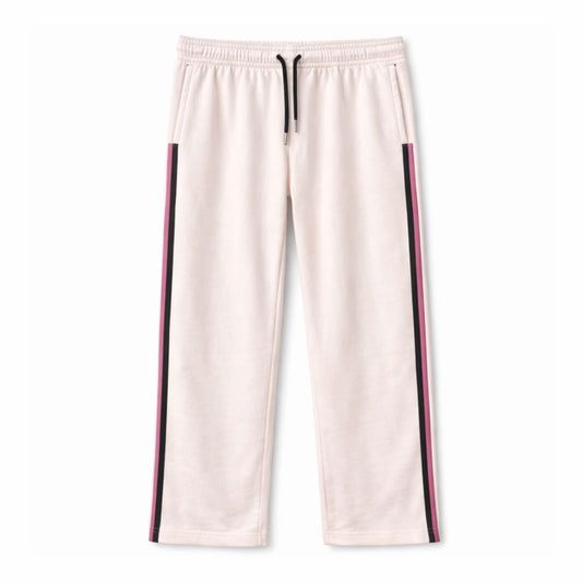HG Women’s Relaxed Fit Terry Straight Trousers with Side Tape - Soft Pink