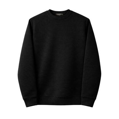 HG Men's Premium Polyestre Fleece Pattern Sweat Shirt - Black