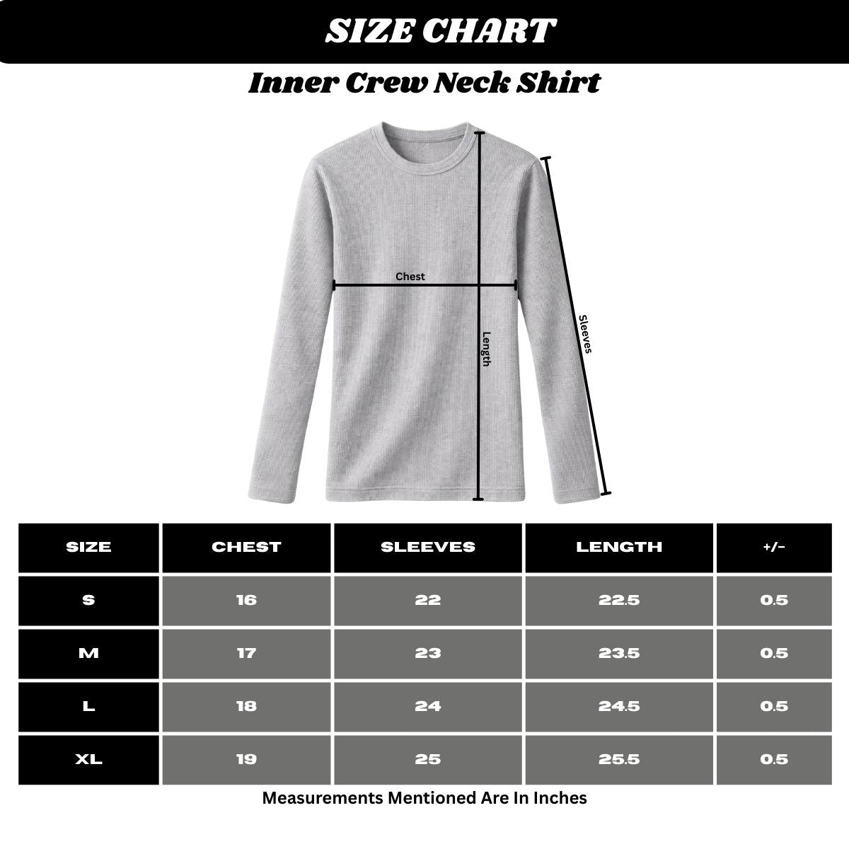 HG Rib Knitted Winter Full Sleeves Inner Shirt for Men & Women – Plantation