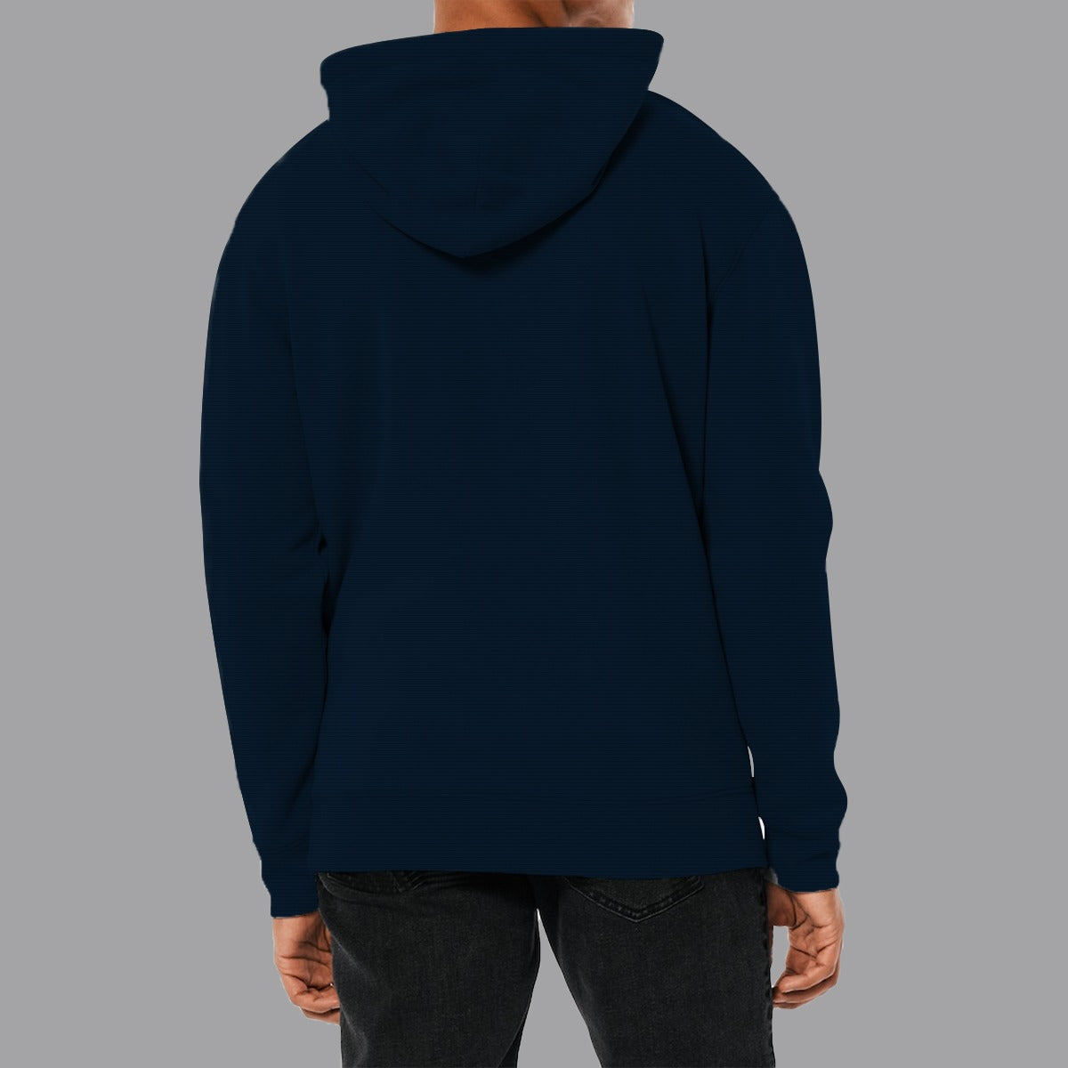 "Sunset Chaser" Printed Ripple Fleece Hoodie - Navy