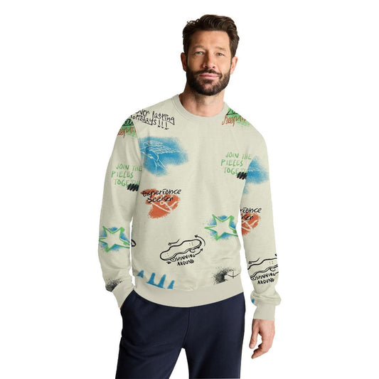 All Over Graphic Printed Sweat Shirt - Off White