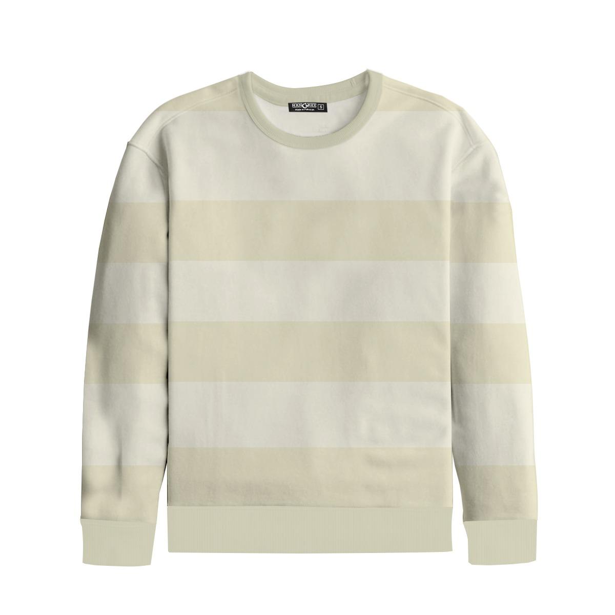 Yarn Dyed Stripped Terry Sweat Shirt - Off White (Minor Fault)